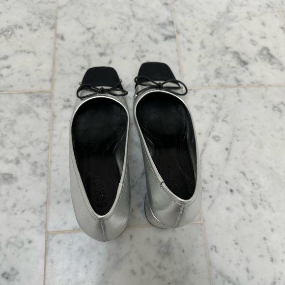 SCHUTZ Silver Arissa Block Casual Heels - Picture 6 of 7